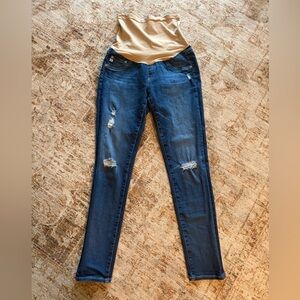 AG Adriano Goldschmied Blue Distressed Skinny Jeans